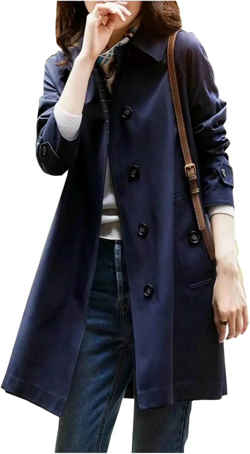 Women Spring Trench Coat Fashion Loose Single-Breasted All-Match Casual Windbreaker Jacket Female Outwear