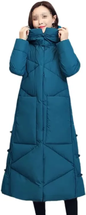 Women Winter Long Slim Coat Thicken Padded Cotton Hooded Jacket Warm Parkas Female Windproof Snow Outerwear