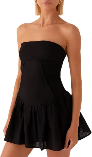 Women Y2k Tube Mini Dress Sleeveless Backless Ruffle Hem Dresses Off Shoulder Sexy Party Clubwear Bandeau Dress