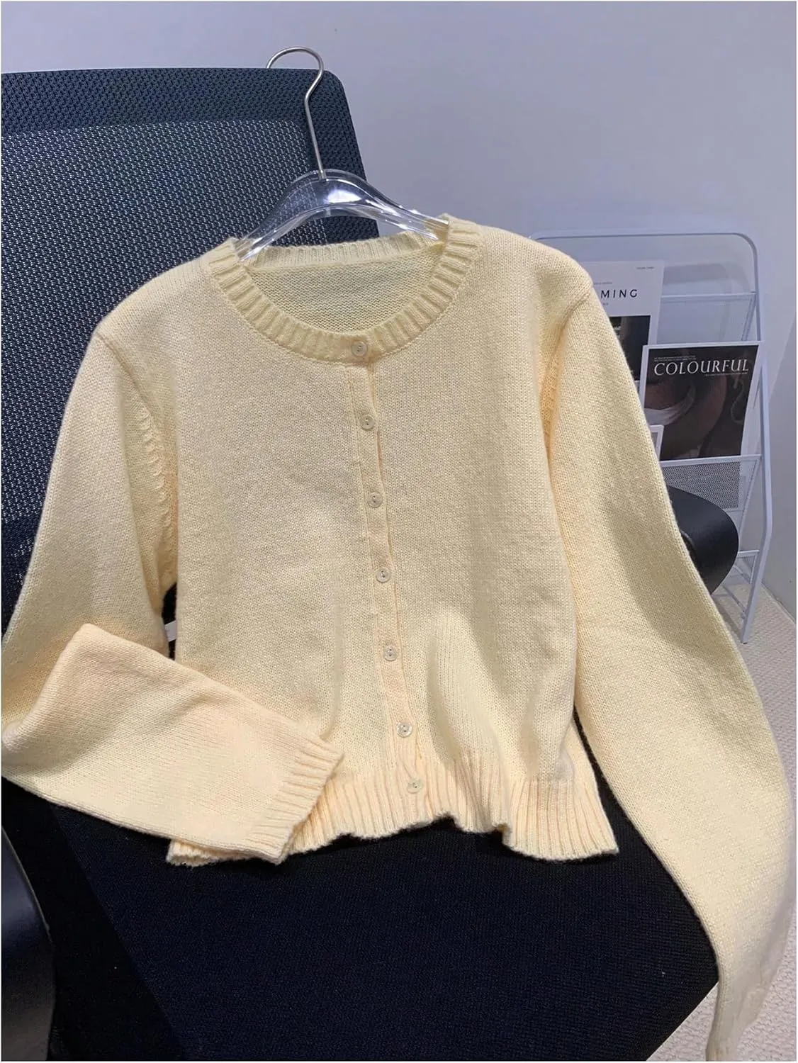 Women's Button Down Cardigan Sweaters Long Sleeve Lightweight Casual Fall Knitted Outerwear