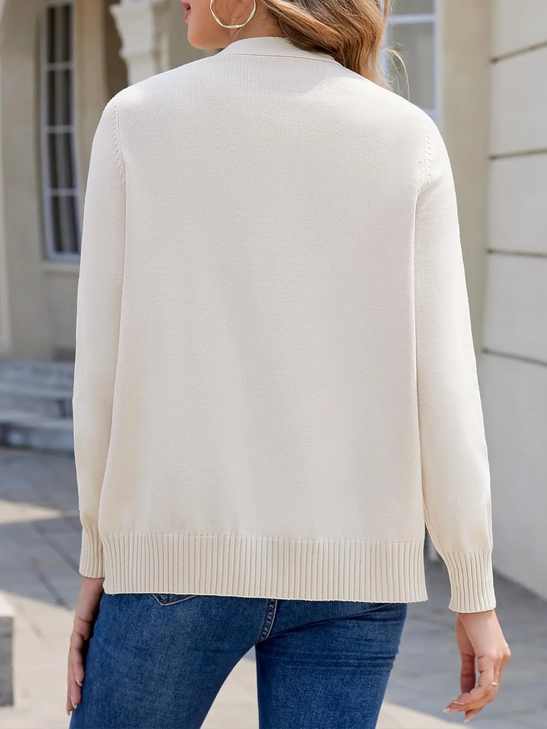Women's Cardigan Sweaters 2024 Fall Oversized Lightweight Cardigans Open Front Button Knit Outerwear with Pockets