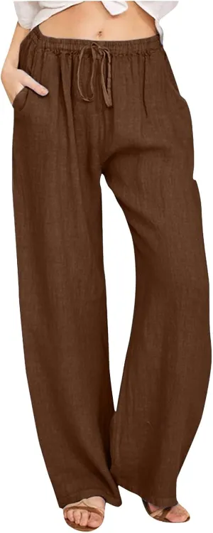 Womens Cargo Sweatpants Winter Wide Sports Jeans with Pockets Elastic Waist Elastic Waist