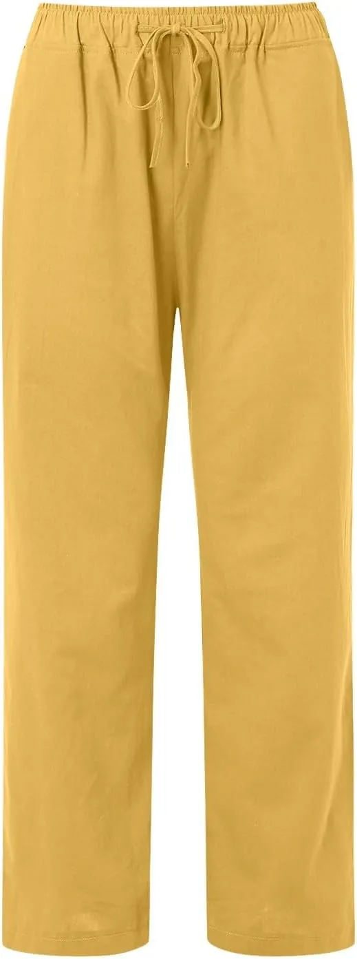 Womens Cargo Sweatpants Winter Wide Sports Jeans with Pockets Elastic Waist Elastic Waist