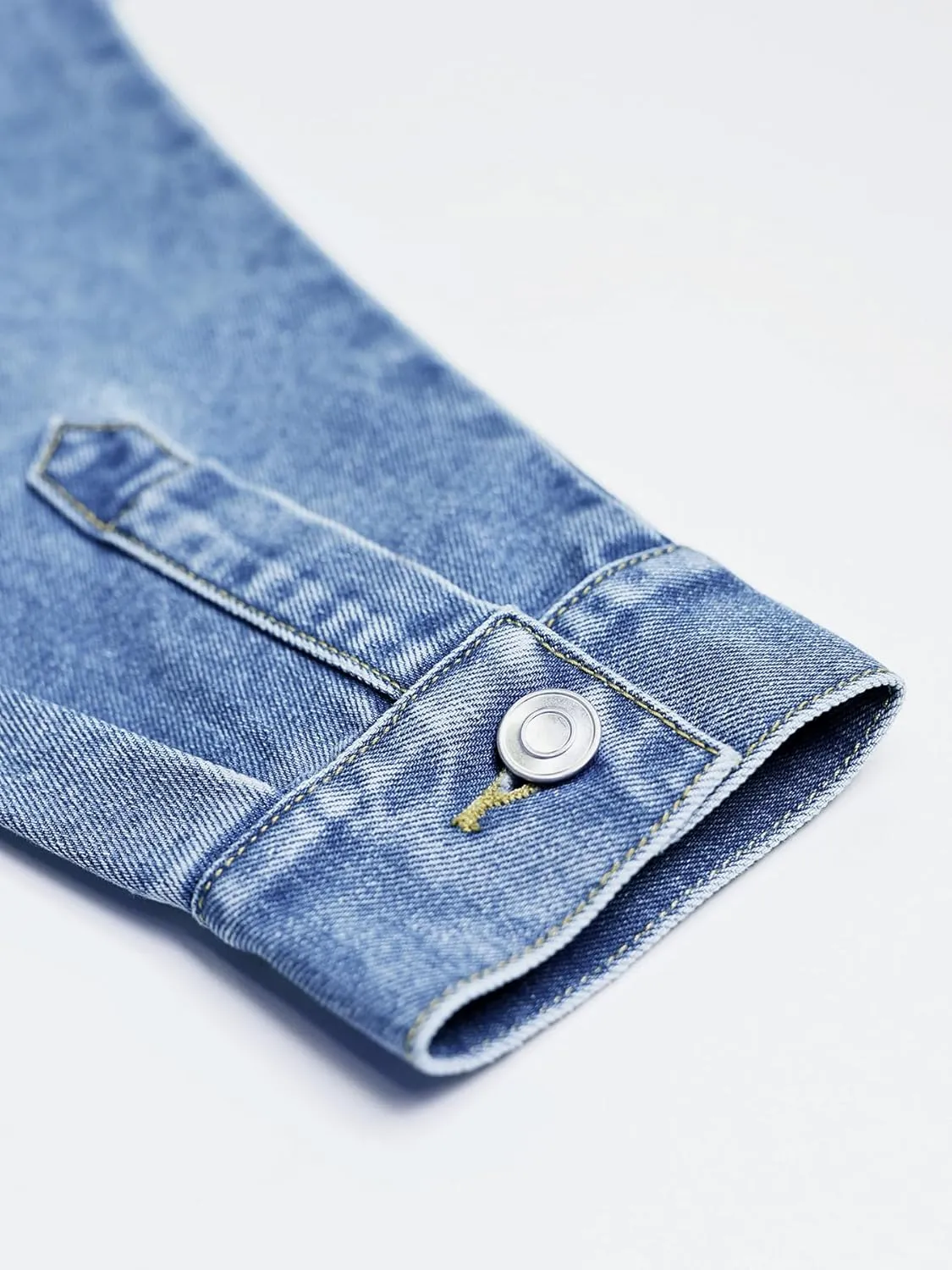 Womens Denim Jacket Wash Jean Jacket Coats With Pockets