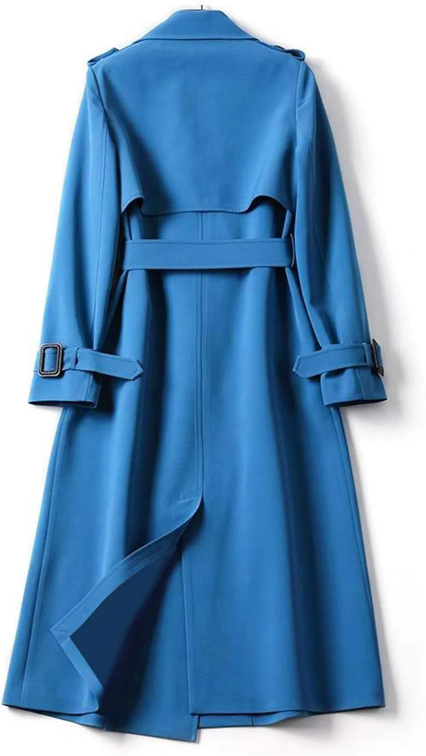 Women's Double Breasted Trench Coats Mid-Length Belted Overcoat Long Dress Jacket,Trench Coats Long