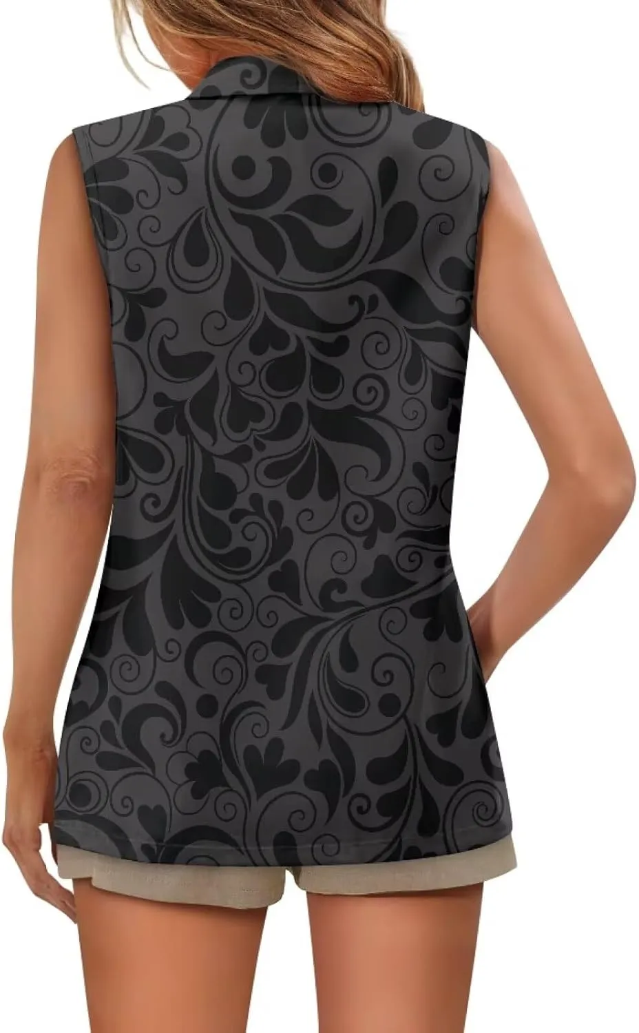 Women's Dressy Casual Sleeveless Vest Suit Waistcoat One Button Loose Fit Business Blazer