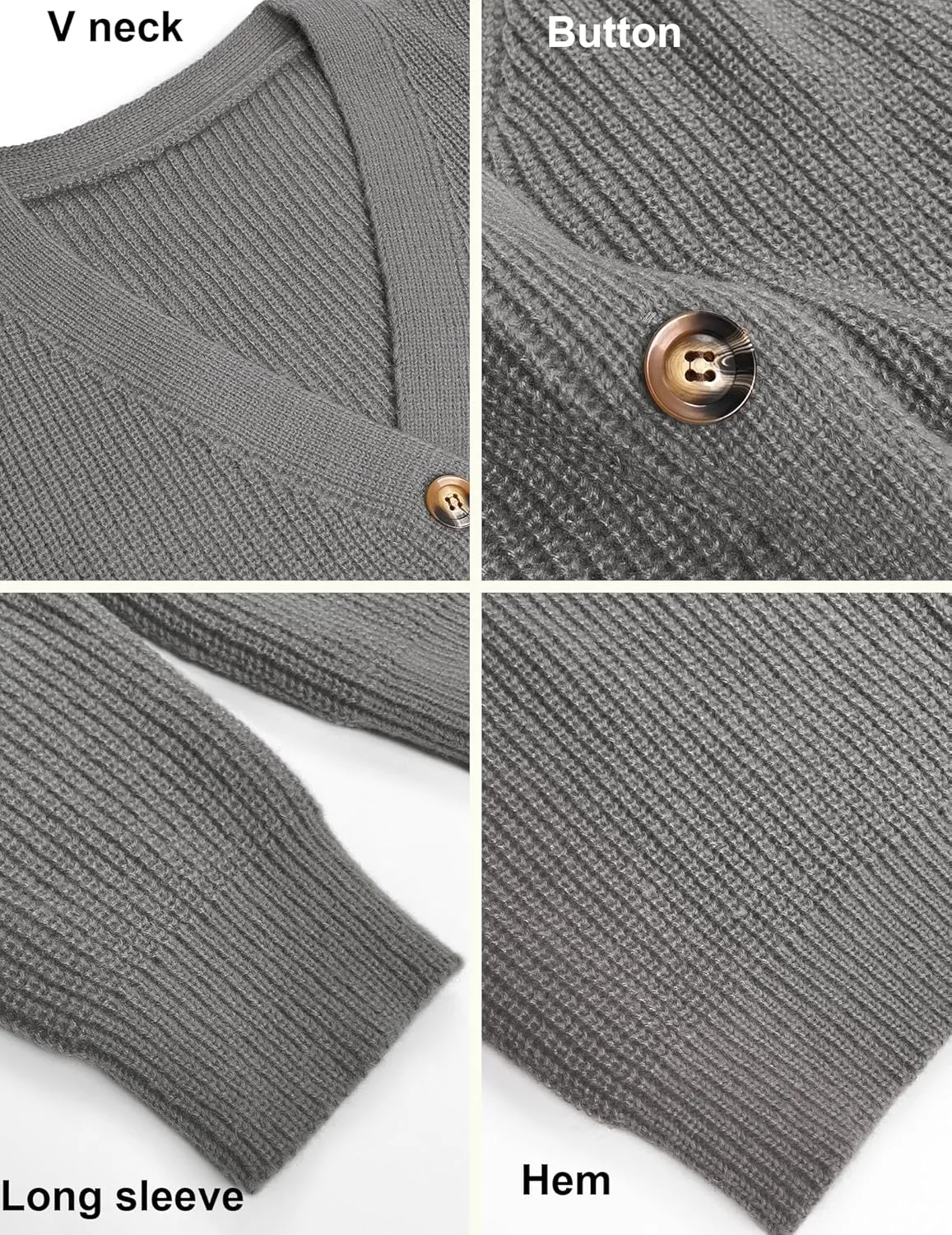 Womens Fall Laies Cute Ribbed Knit V Neck Color Block Striped Button Fake Pocket Long Sleeve Sweater Cardigan 2024