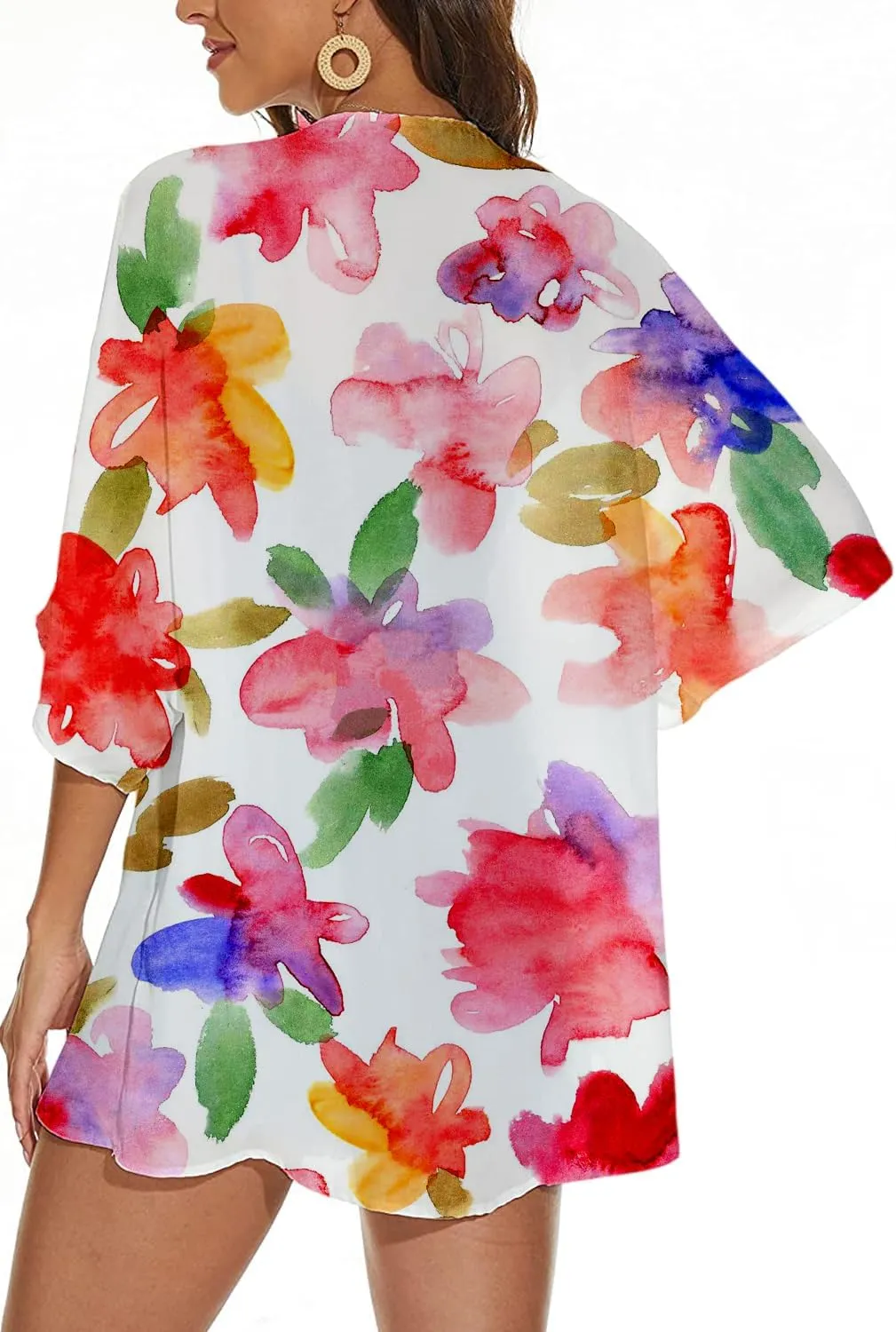 Women's Holiday Beach Kimono Cardigan Lightweight Cover Up Casual Tops