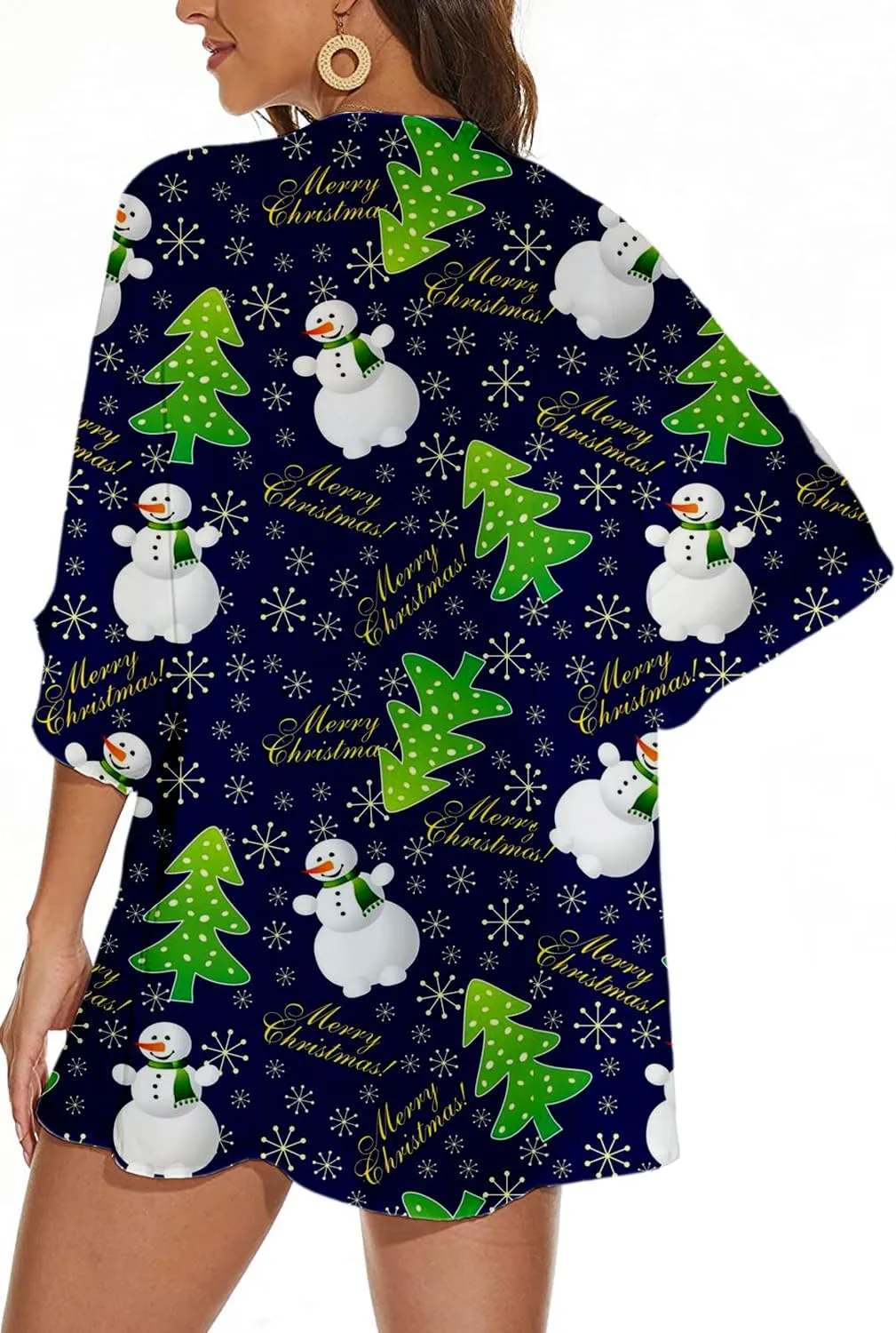Women's Holiday Beach Kimono Cardigan Lightweight Cover Up Casual Tops