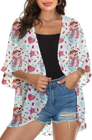 Women's Holiday Beach Kimono Cardigan Lightweight Cover Up Casual Tops