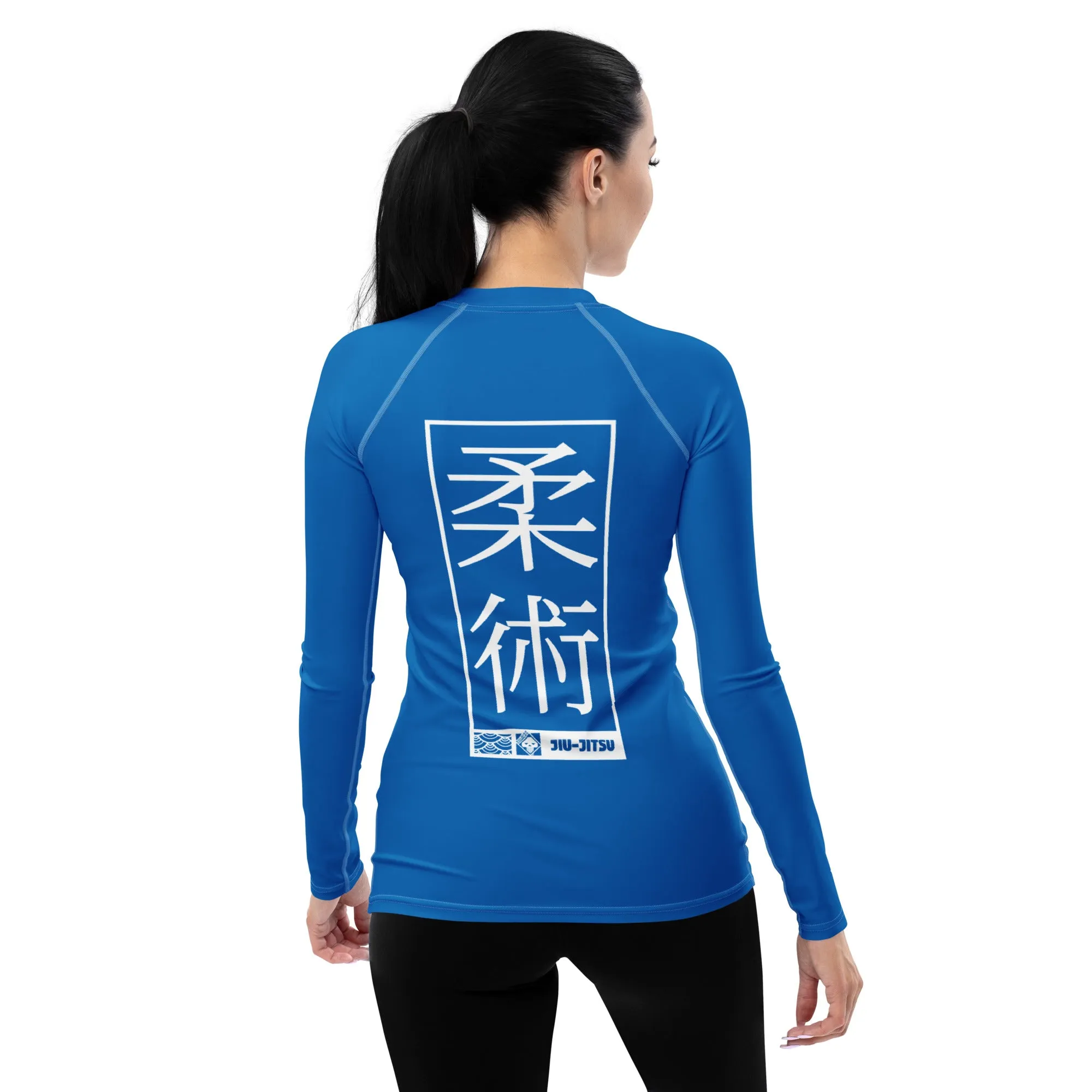 Womens Long Sleeve BJJ Rash Guard - Jiu-Jitsu 004 - Azul