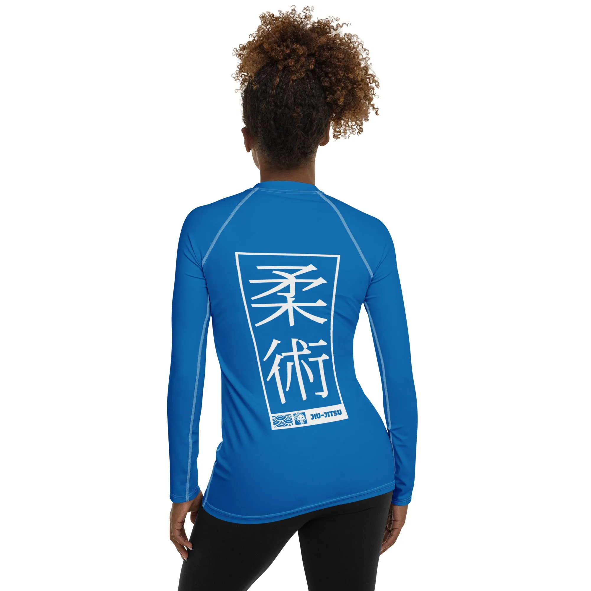 Womens Long Sleeve BJJ Rash Guard - Jiu-Jitsu 004 - Azul