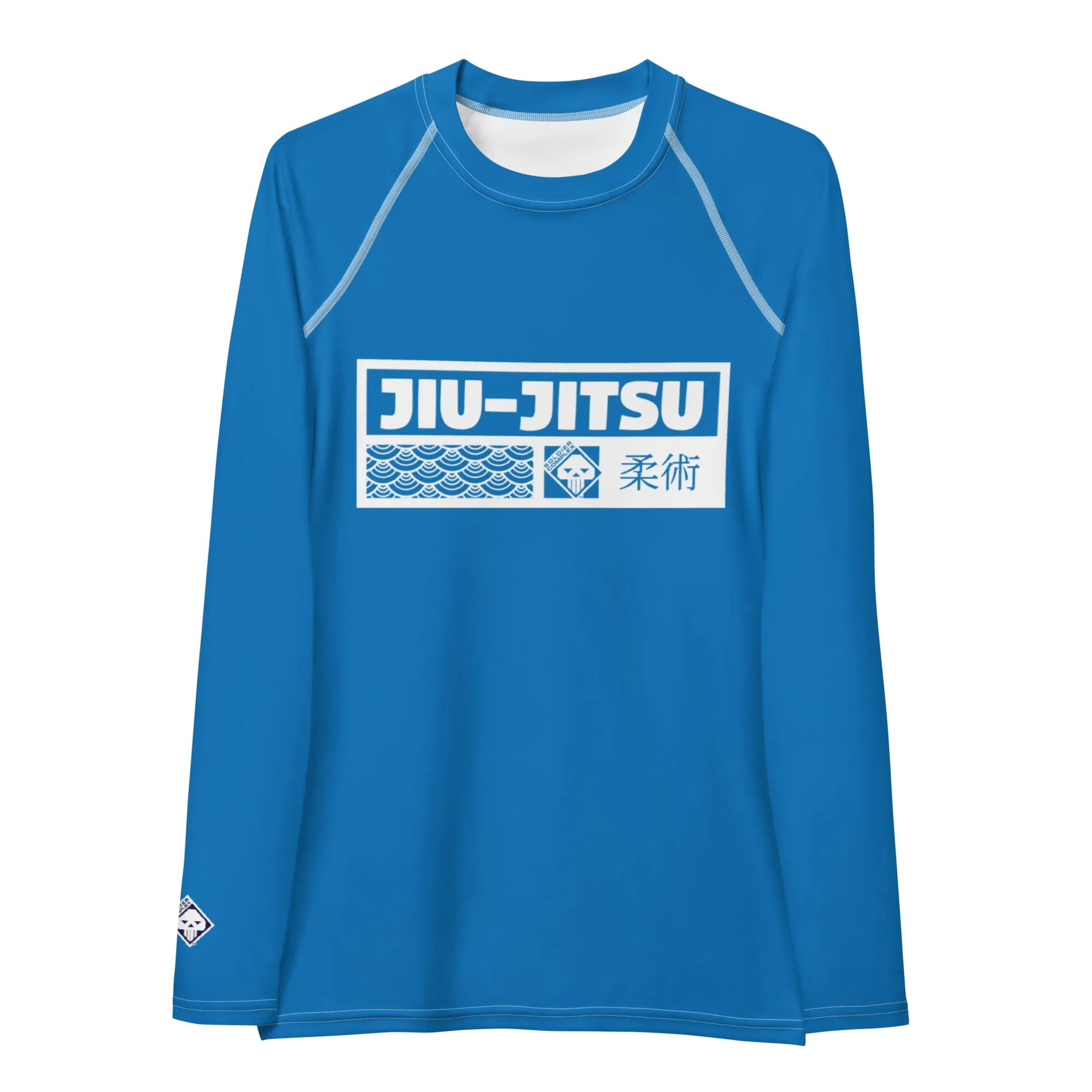 Womens Long Sleeve BJJ Rash Guard - Jiu-Jitsu 004 - Azul