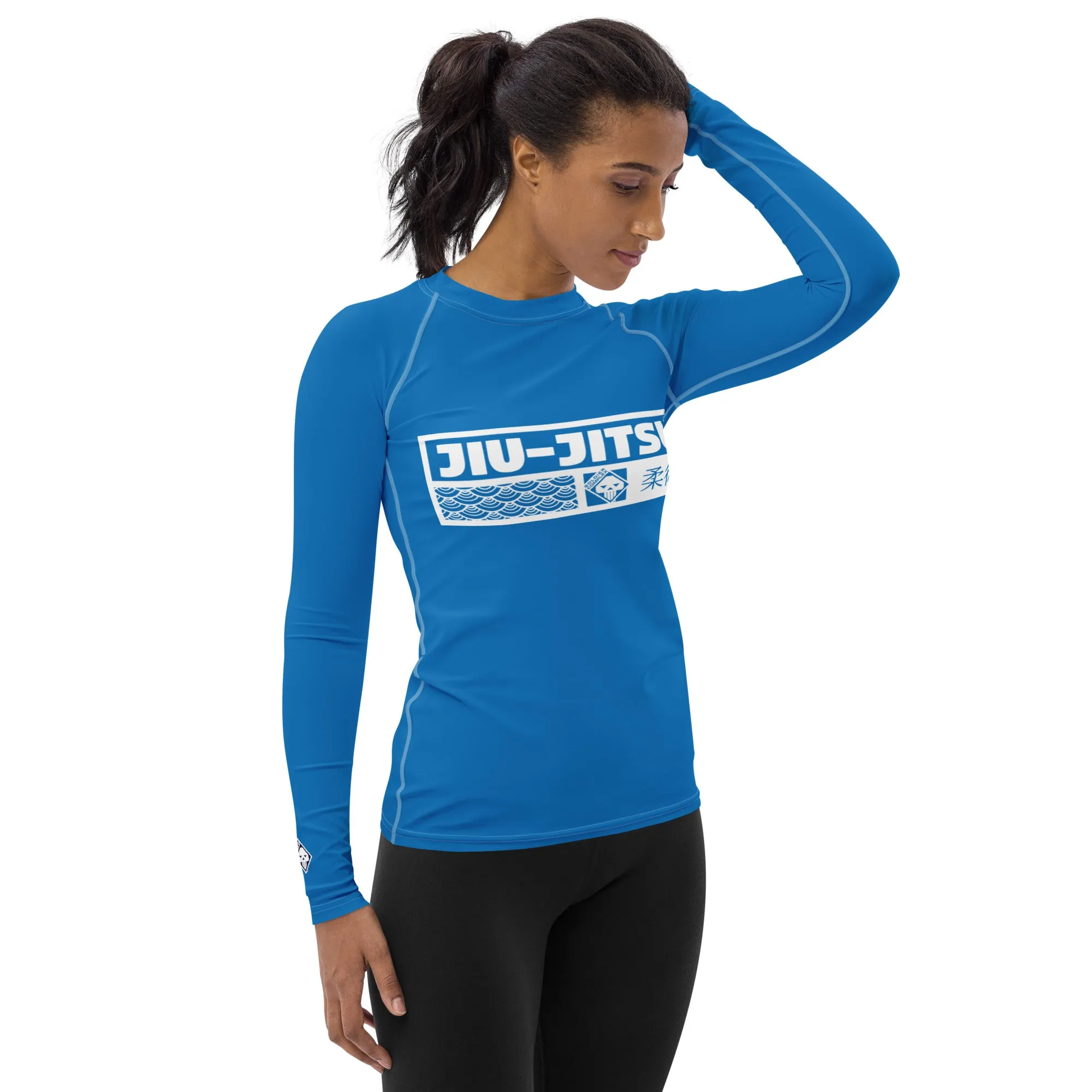 Womens Long Sleeve BJJ Rash Guard - Jiu-Jitsu 004 - Azul