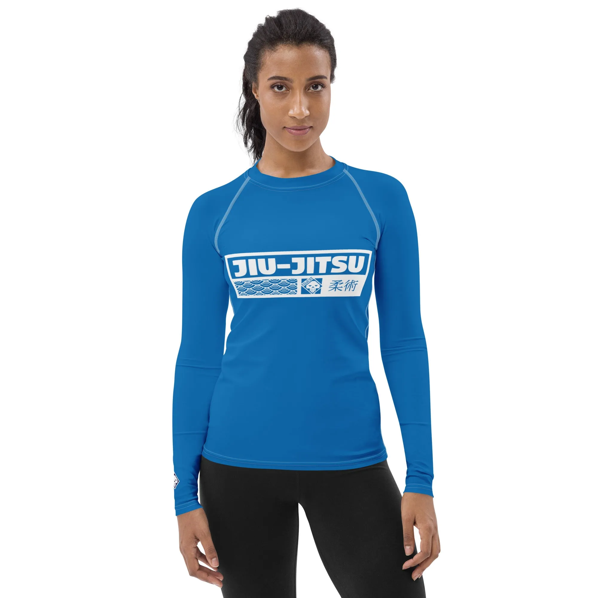 Womens Long Sleeve BJJ Rash Guard - Jiu-Jitsu 004 - Azul