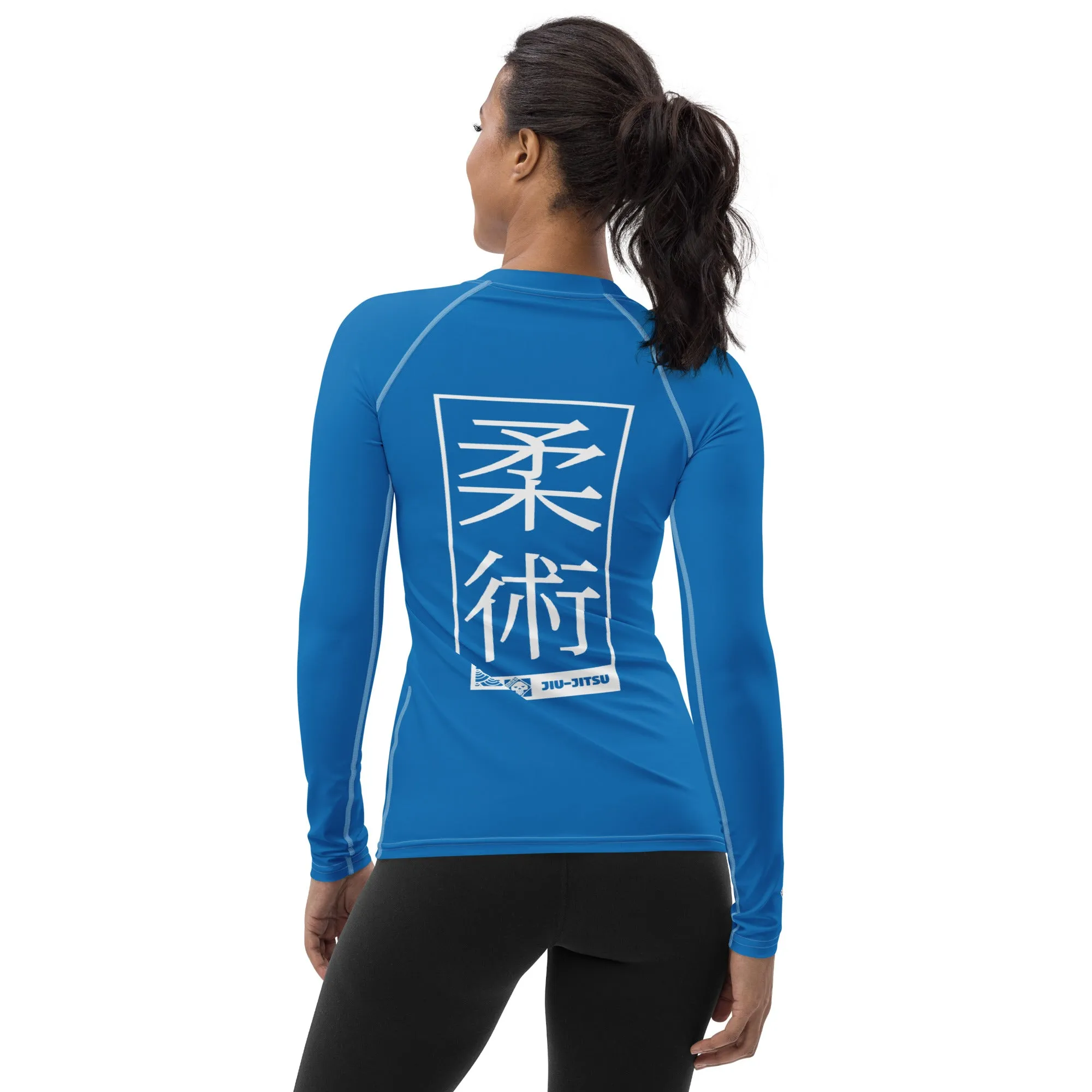 Womens Long Sleeve BJJ Rash Guard - Jiu-Jitsu 004 - Azul