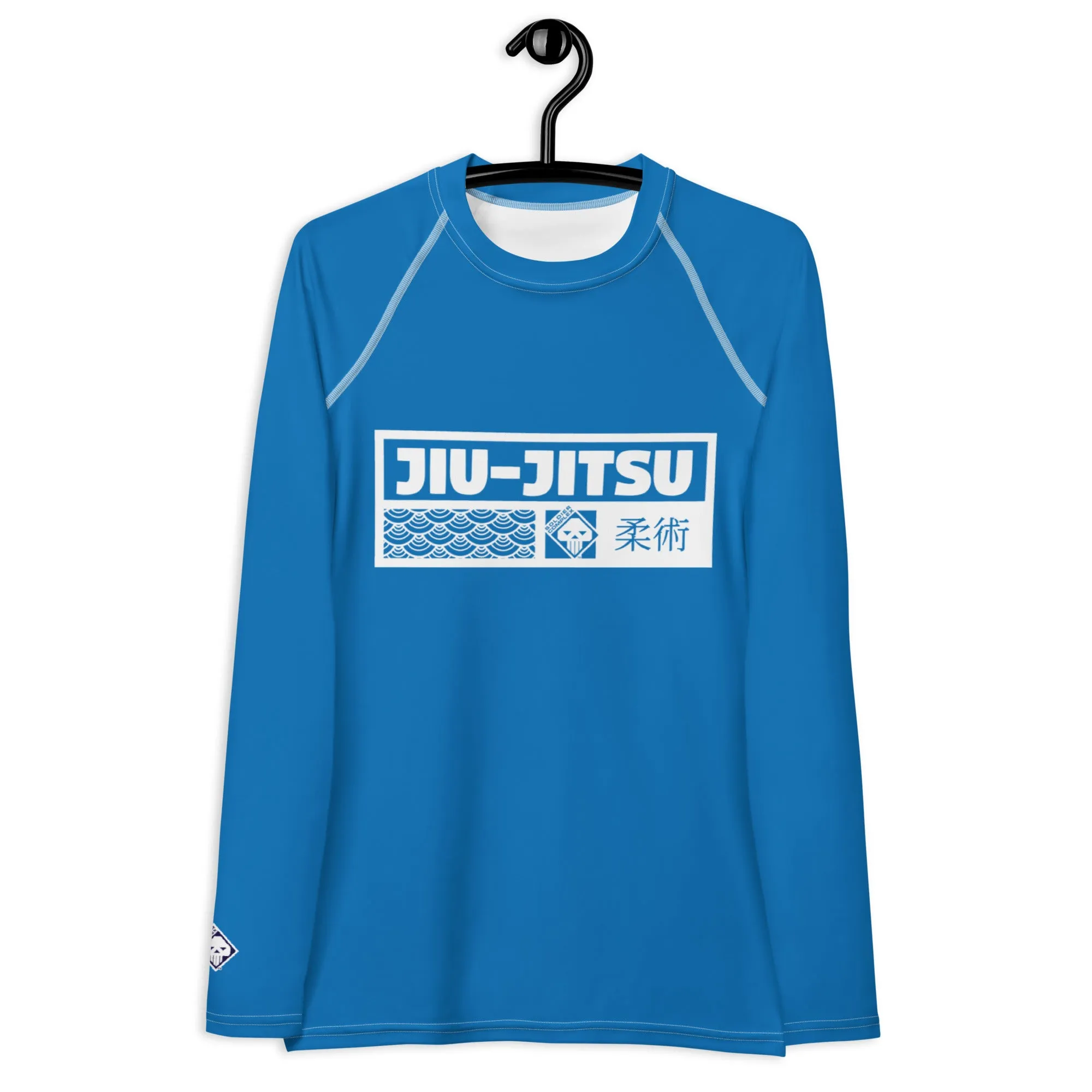 Womens Long Sleeve BJJ Rash Guard - Jiu-Jitsu 004 - Azul