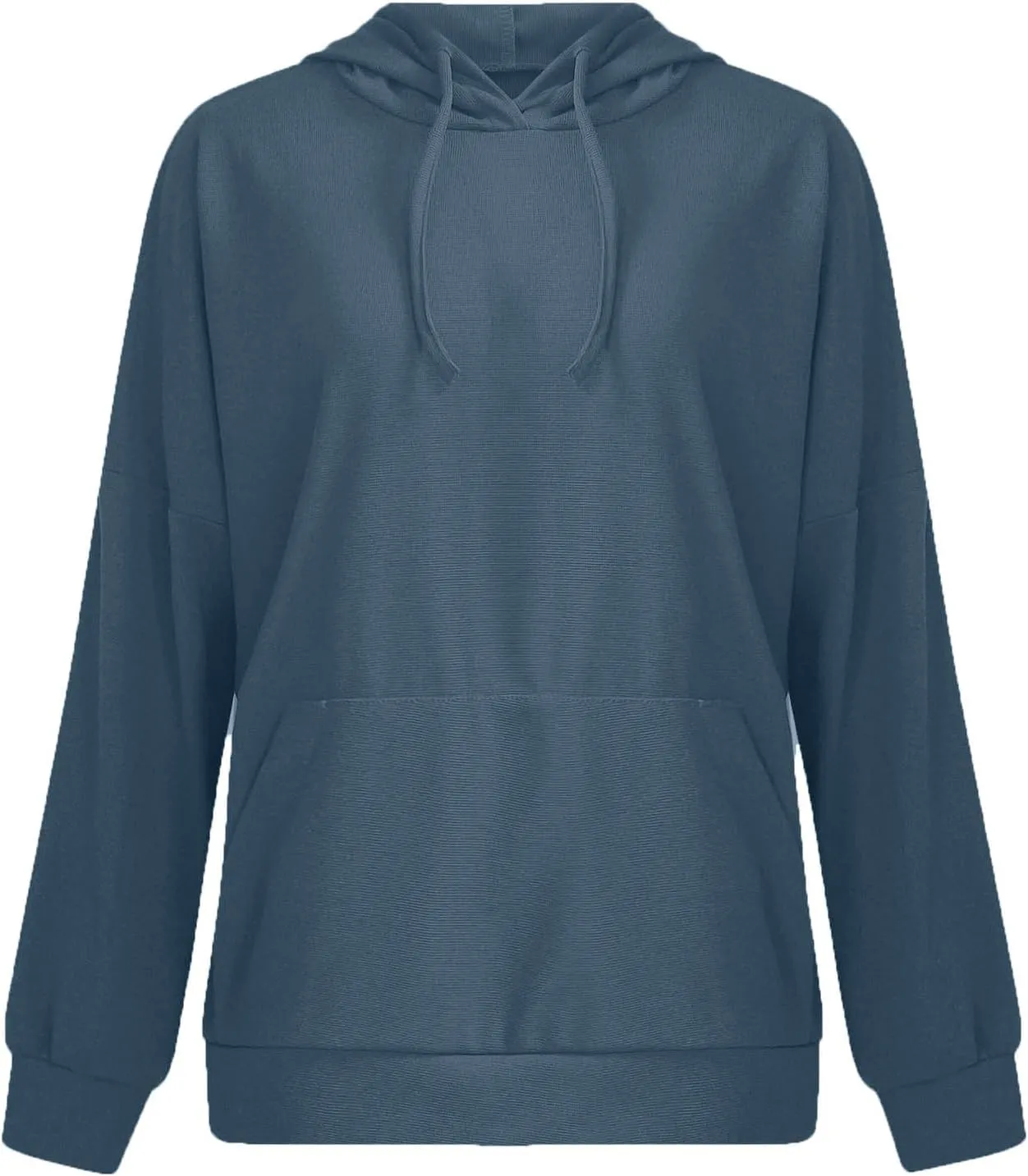 Women's Oversized Hoodies Long Sleeve Drawstring Lightweight Pullover Tops Loose Side Slit Sweatshirt with Pocket