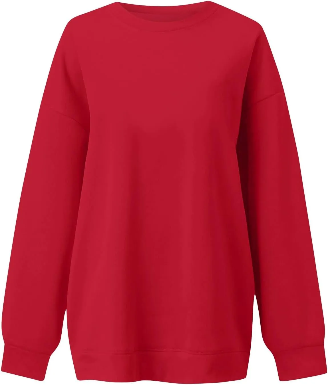 Womens Oversized Sweatshirt Fleece Pullover Comfy Crew Neck Sweatshirt Trendy Y2k Winter Outfits Preppy Clothes