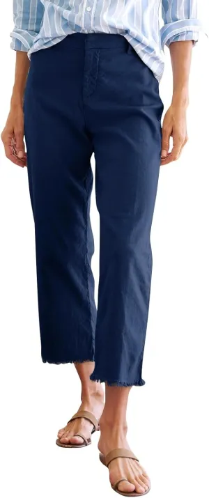 Womens Pants, Linen Straight Leg Peasant Pants Women's Casual Elastic Waist Workout
