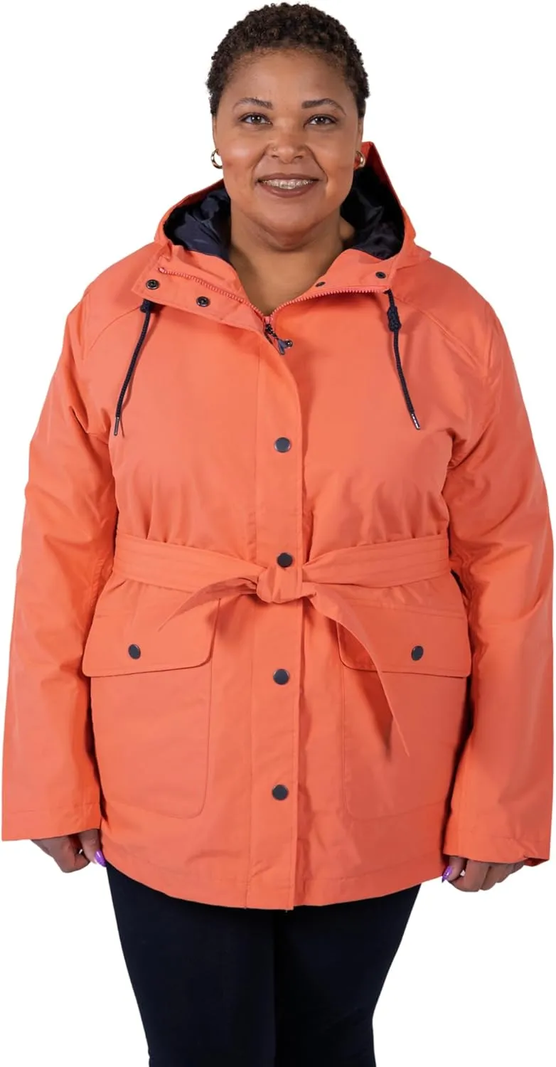 Women's Plus Size Short Trench Rain Jacket Coat