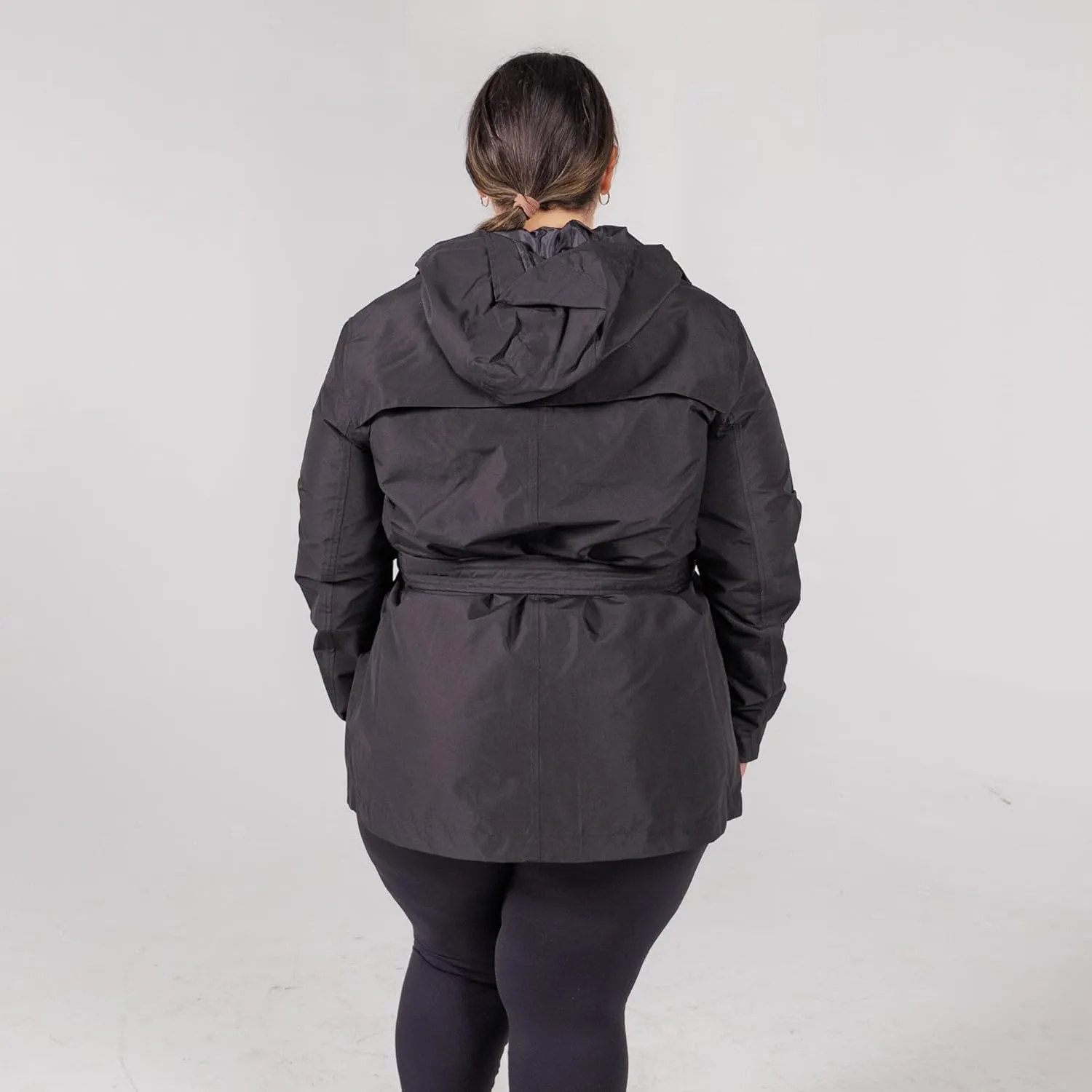 Women's Plus Size Short Trench Rain Jacket Coat