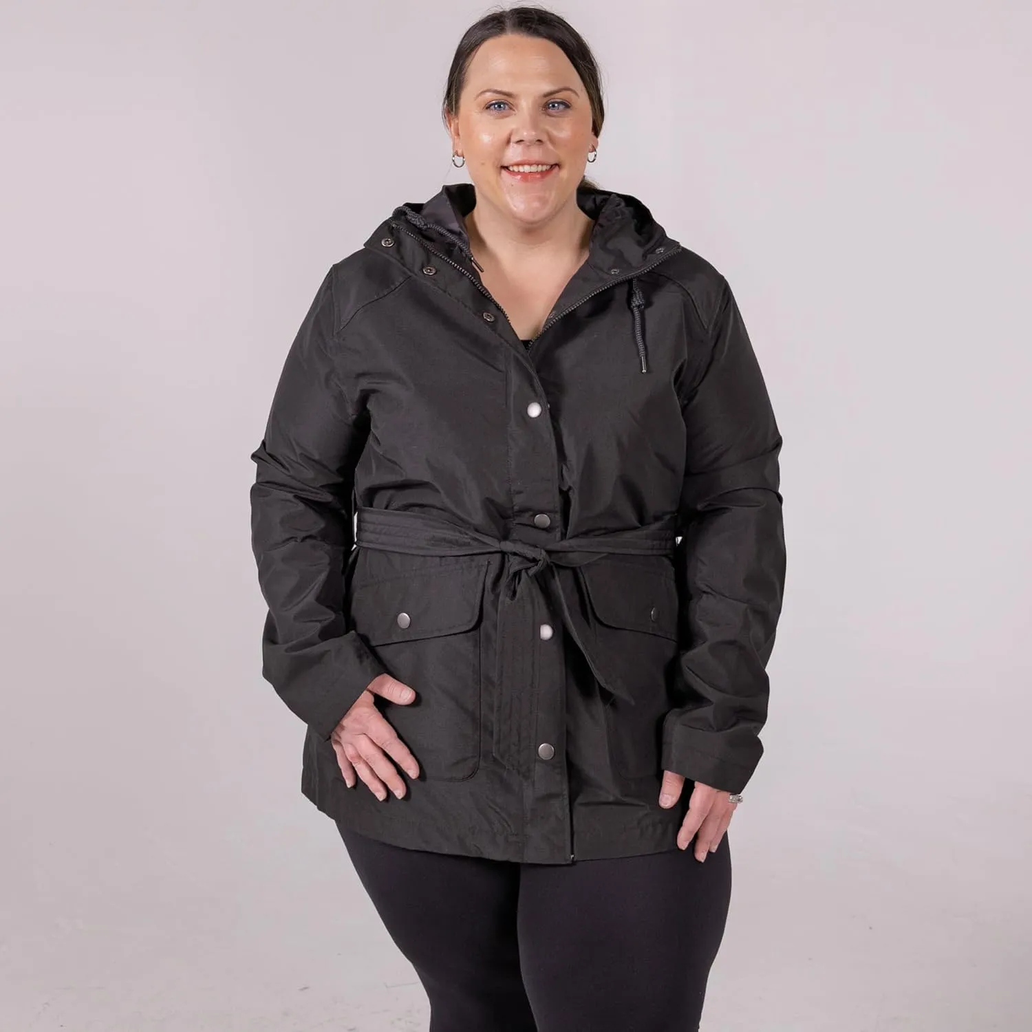 Women's Plus Size Short Trench Rain Jacket Coat