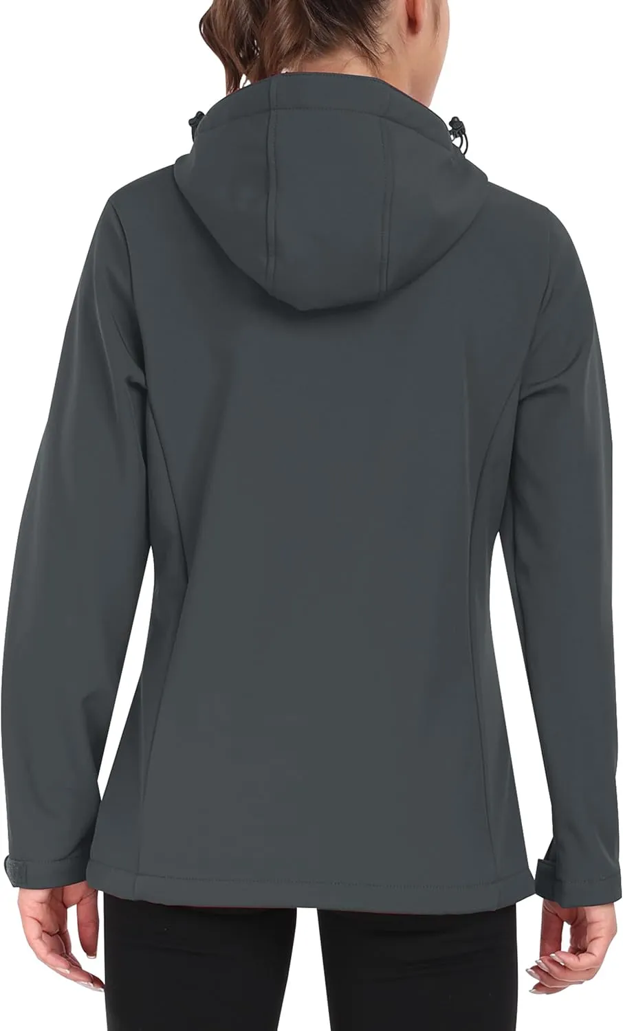 Women's Softshell Jacket Lightweight Fleece Lined Waterproof Coats Rain Jacket with Hood for Outdoor Hiking