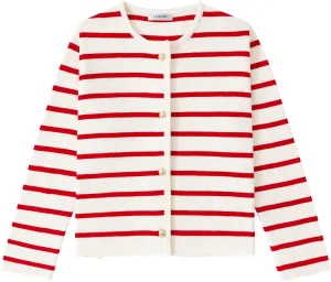 Women's Striped Cardigan Sweater Trendy Long Sleeve Button Down Crewneck Knit Cardigans