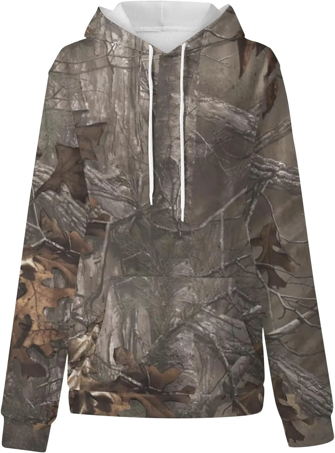 Womens Sweatshirts Trendy Camo Hoodie Maple-Leaf Print Hooded Long Sleeve Tops with Pocket Fall Clothes