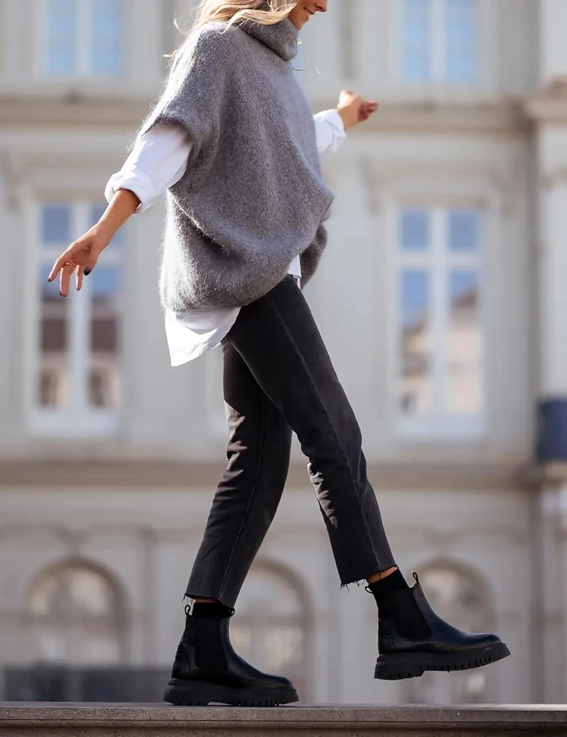 Womens Turtleneck Short Batwing Sleeve Sweater Knitted Oversized Chunky Dolman Tops