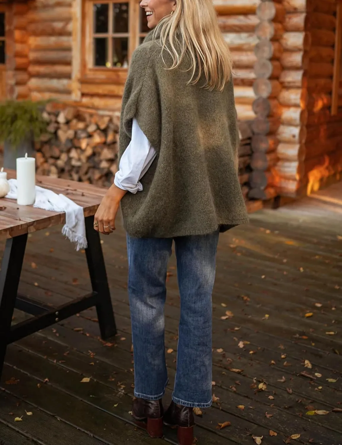 Womens Turtleneck Short Batwing Sleeve Sweater Knitted Oversized Chunky Dolman Tops