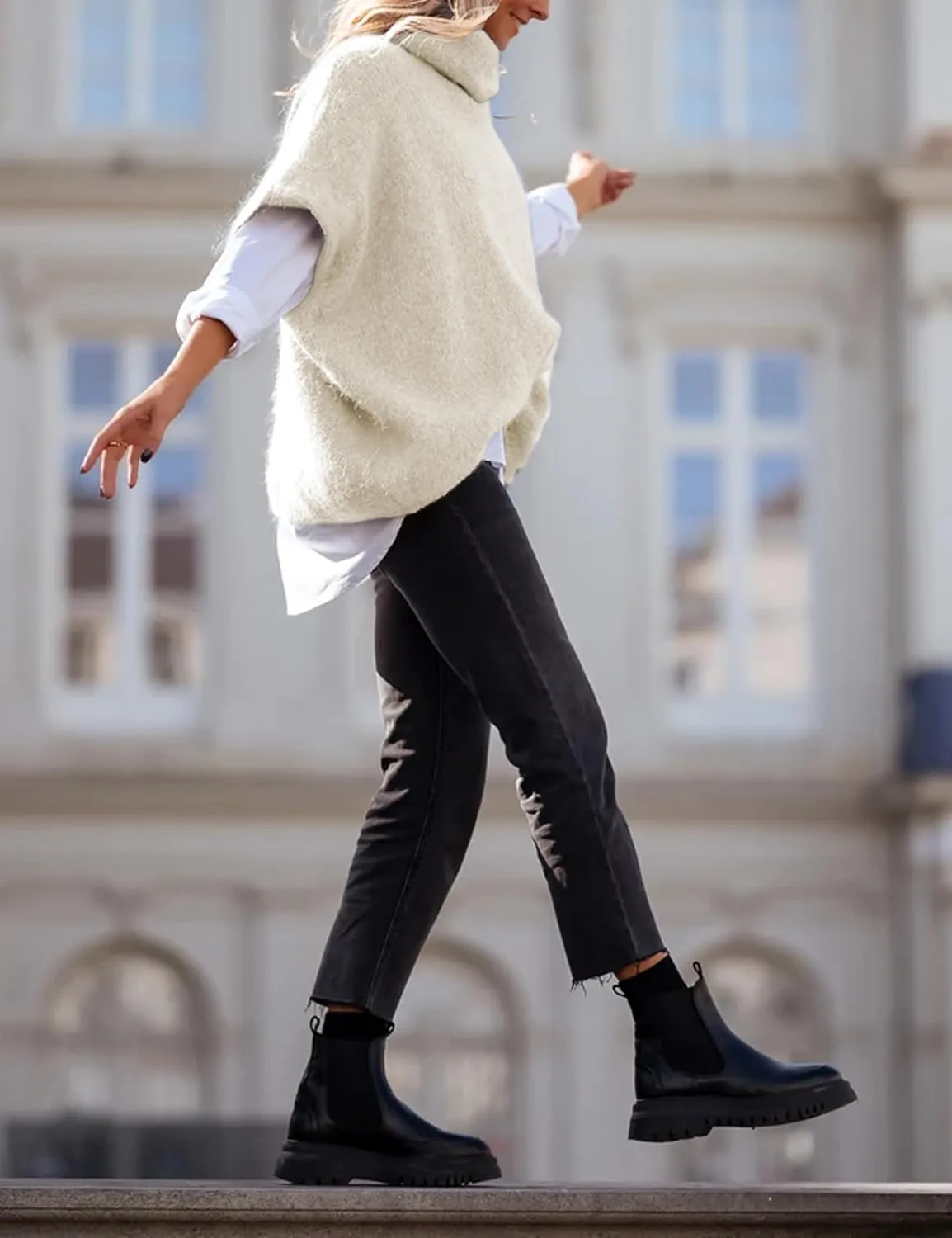 Womens Turtleneck Short Batwing Sleeve Sweater Knitted Oversized Chunky Dolman Tops