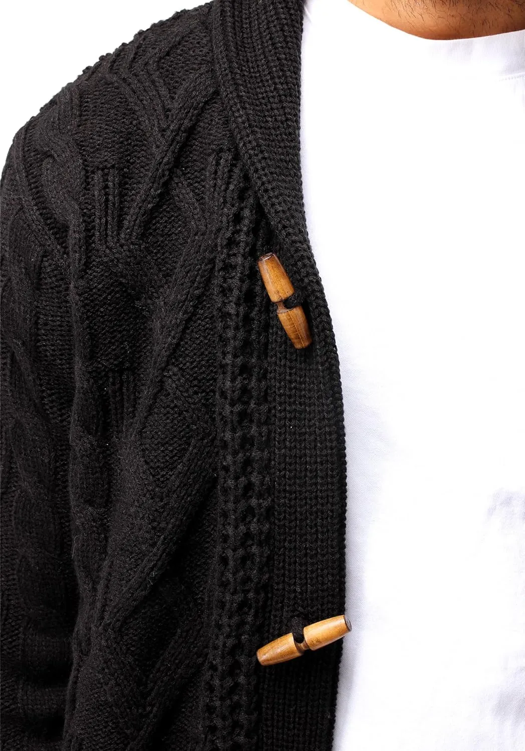 X RAY Mens Cardigan Sweater, Shawl Collar Cable Knit Button Down Cardigan Sweaters for Men Sweaters for Men Big and Tall