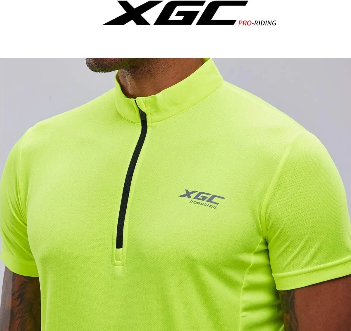 XGC Men's Short/Long Sleeve Cycling Jersey Bike Jerseys Cycle Biking Shirt with Quick Dry Breathable Fabric
