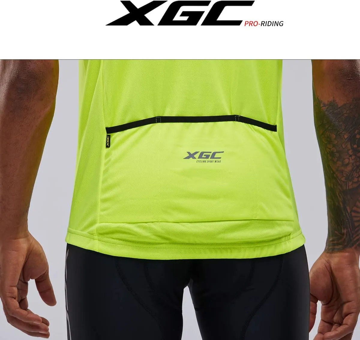 XGC Men's Short/Long Sleeve Cycling Jersey Bike Jerseys Cycle Biking Shirt with Quick Dry Breathable Fabric