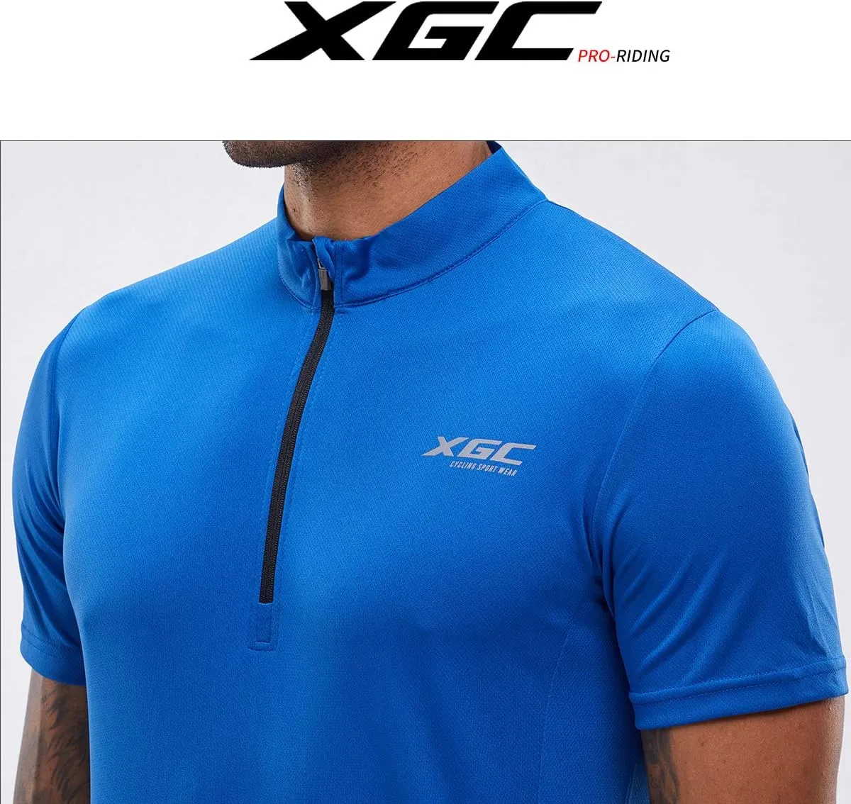 XGC Men's Short/Long Sleeve Cycling Jersey Bike Jerseys Cycle Biking Shirt with Quick Dry Breathable Fabric