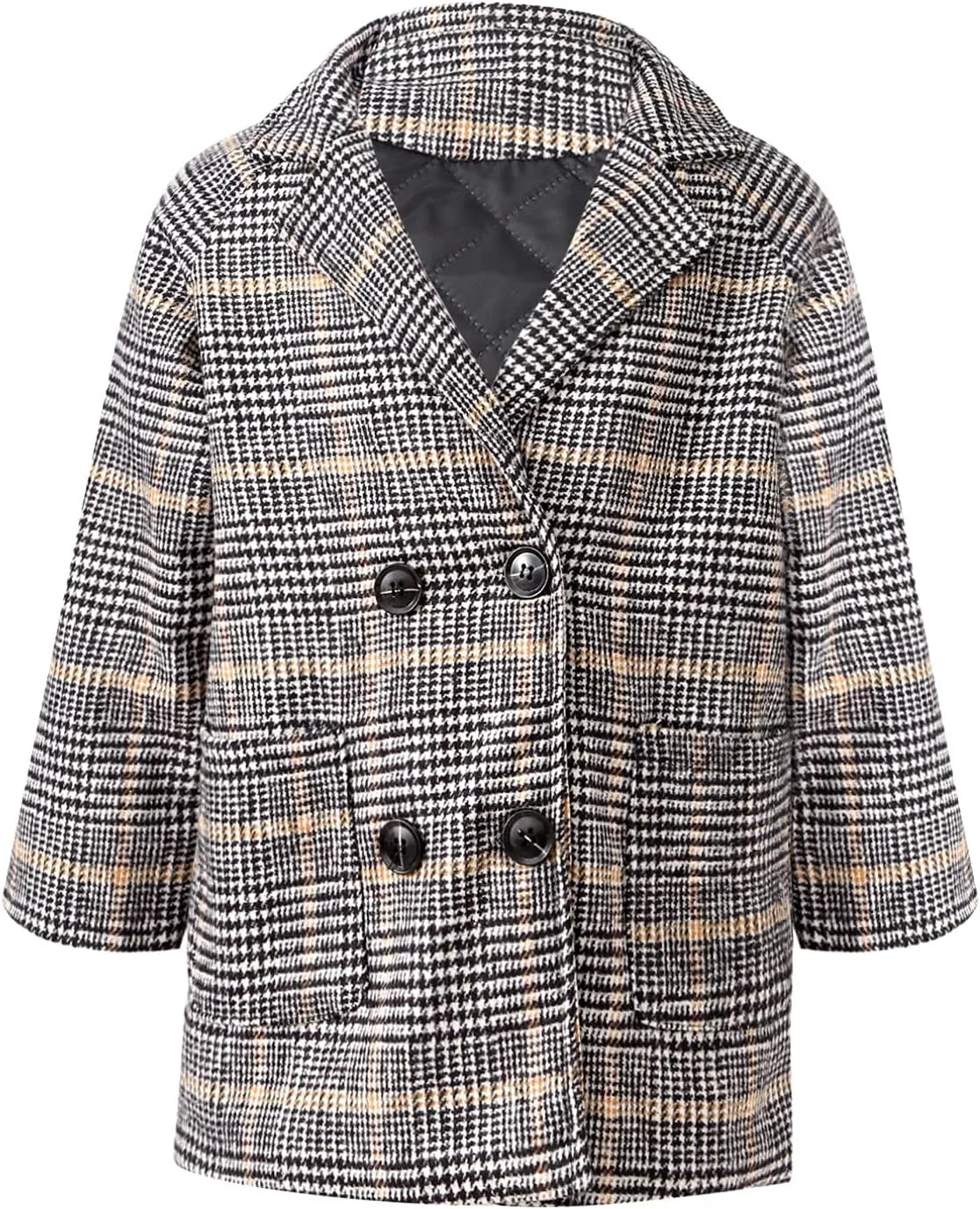 YiZYiF Boys Wool Coat Notched Collar Double Breasted Jacket Trench Coat