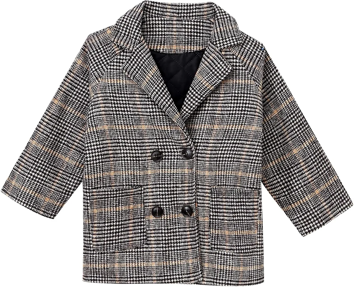 YiZYiF Boys Wool Coat Notched Collar Double Breasted Jacket Trench Coat