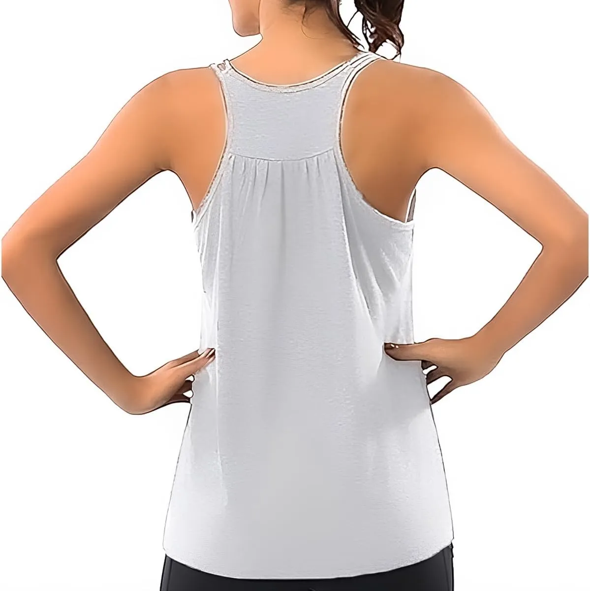 YOFIBARNT Yoga Tops for Women Loose fit Sleeveless Racerback Tank Tops Lightweight Double Spaghetti Strap Workout Camisole