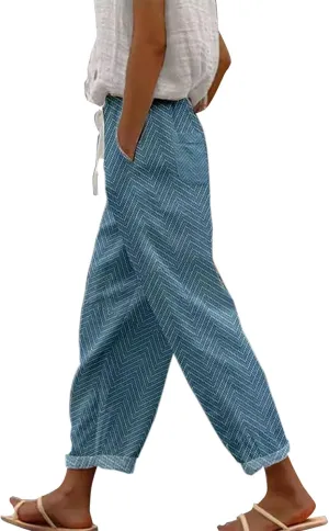 Yoga Pants with Pockets for Women Drawstring Pants Lightweight Elastic Waist Pants Leggings for Women Tummy Control