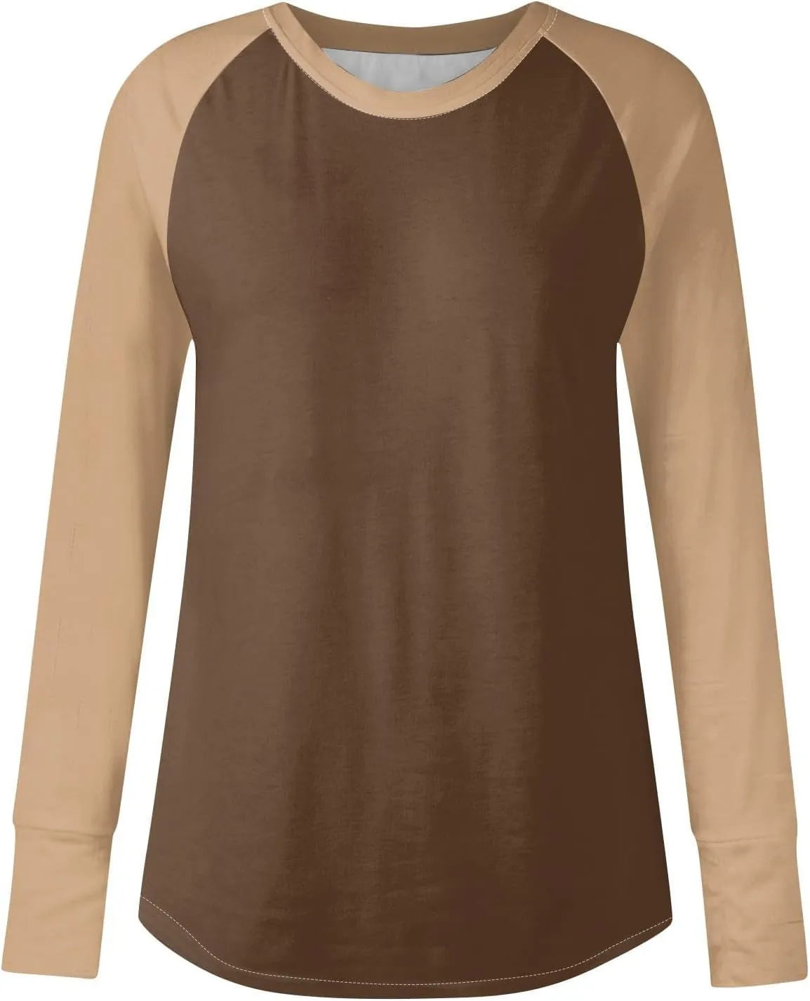ZDRZK Oversized Sweatshirt For Women Color Block Long Sleeve Thumb Hole Pullover Tops Crewneck Casual Lightweight Shirts