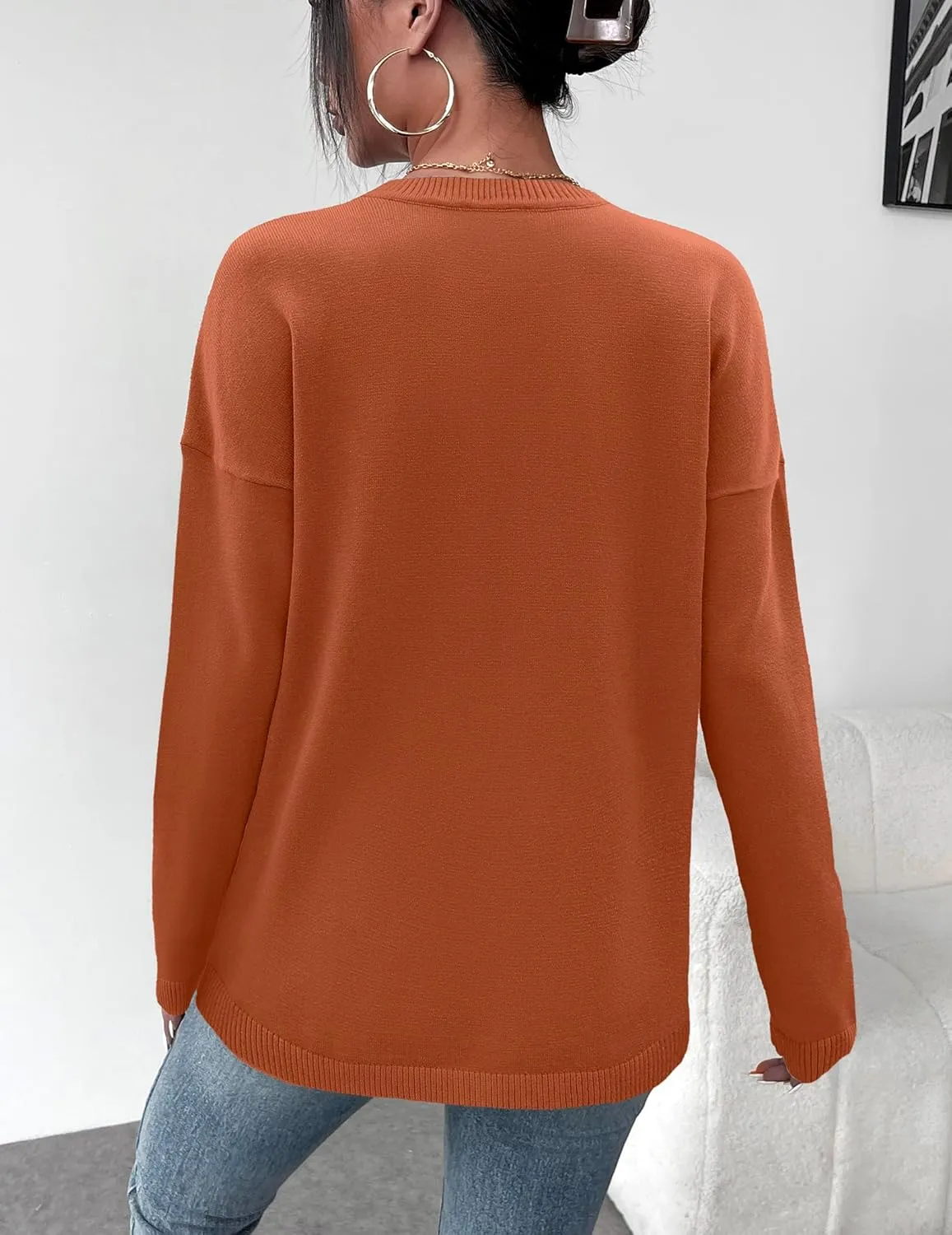 Zeagoo Sweaters for Women Fall Outfits Trendy 2024 Long Sleeve Crew Neck Knit Pullover Sweater Tops
