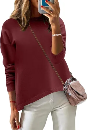 Zeagoo Sweaters for Women Fall Outfits Trendy 2024 Long Sleeve Crew Neck Knit Pullover Sweater Tops
