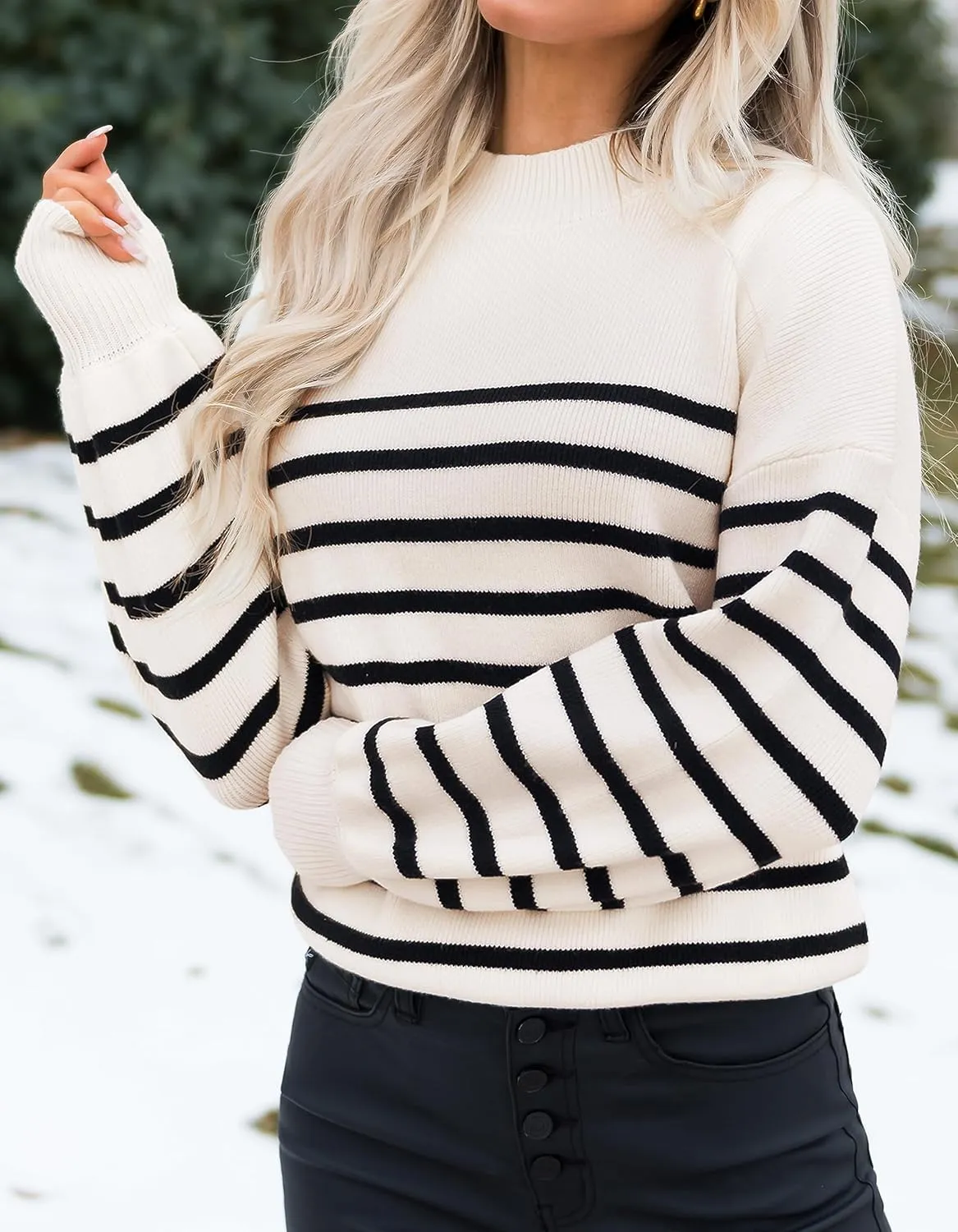 ZESICA Women's Casual Turtleneck Long Lantern Sleeve Oversized Ribbed Knit Pullover Sweater Jumper Top