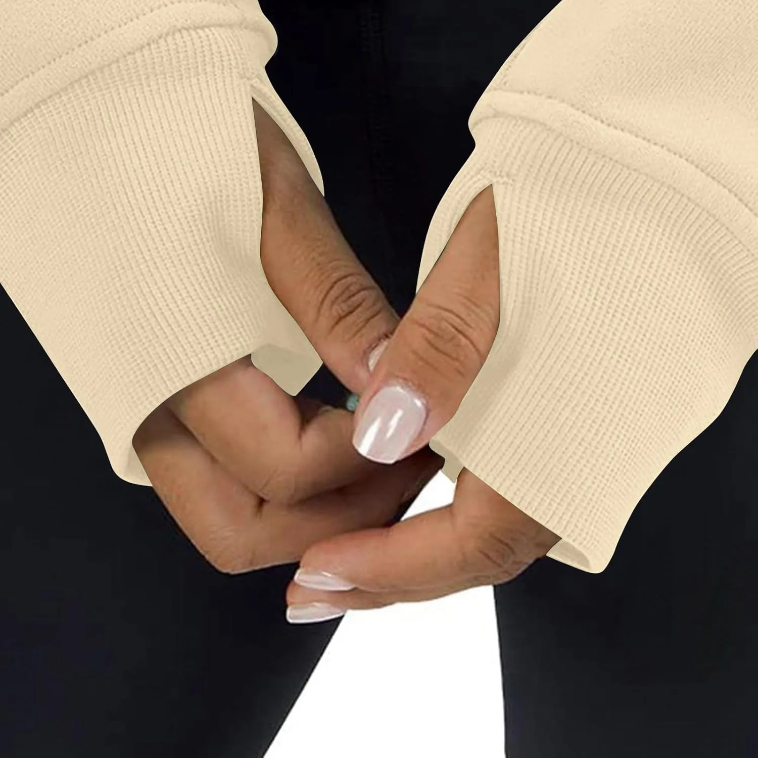 Zip Up Hoodie Women,2024 Fall Thumb Hole Half Zip Sweatshirts Fleece Jackets Tops Oversized Pullover With Pockets