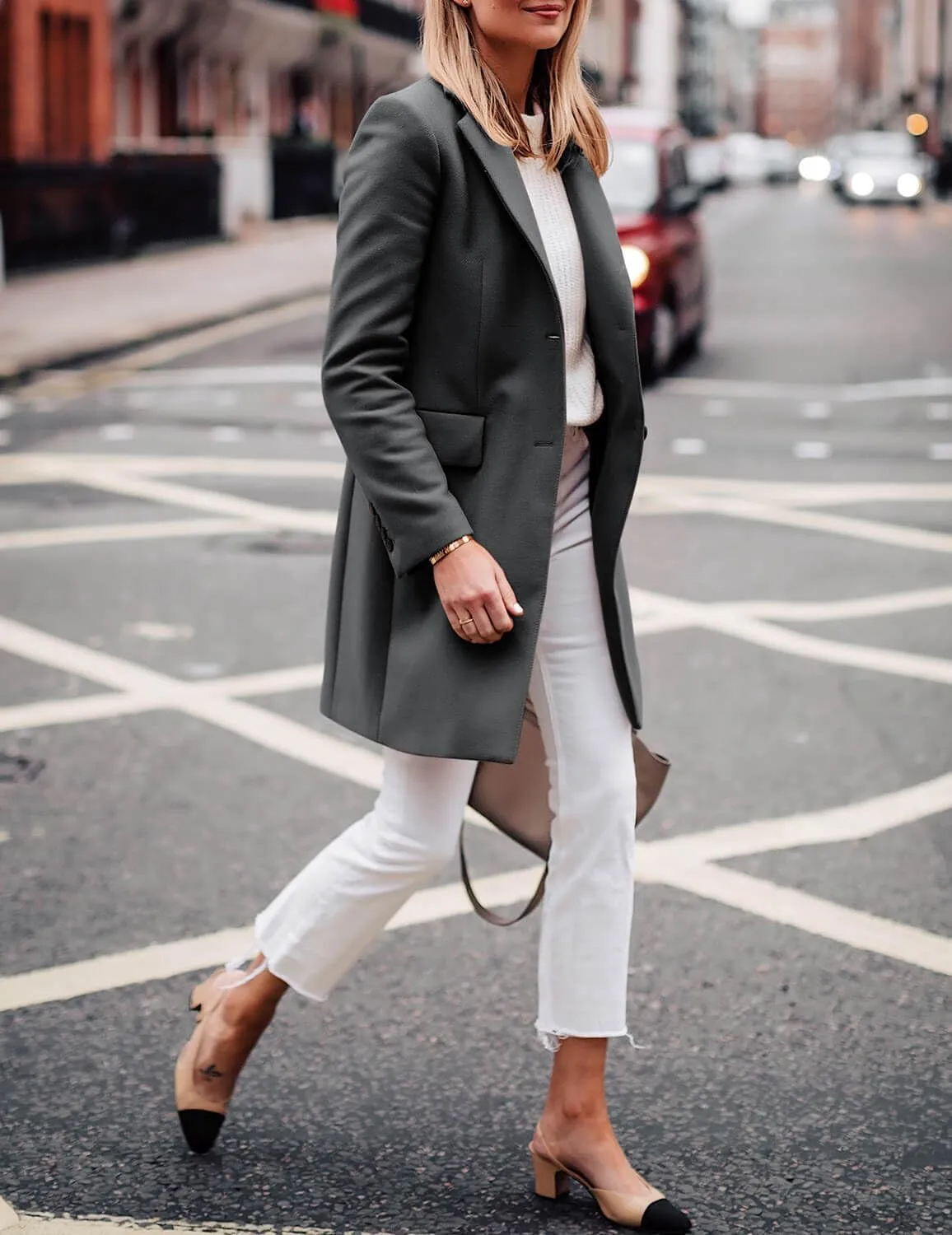 Zwurew Women's Notched Lapel Collar Single Breasted Pea Coats Winter Wool Blend Overcoat Long Jackets