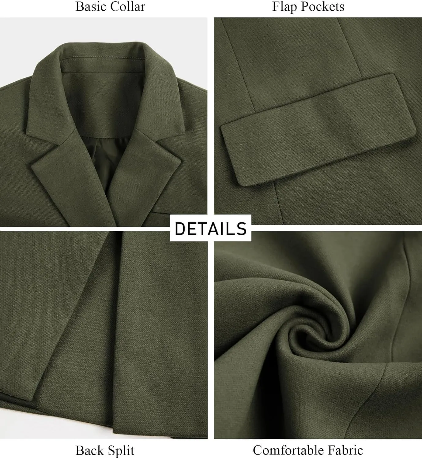 Zwurew Women's Notched Lapel Collar Single Breasted Pea Coats Winter Wool Blend Overcoat Long Jackets